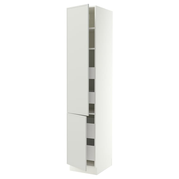 SEKTION / MAXIMERA Gabin alto 2 prtas 4 cjnes +ests, blanco/Aspudden gris claro, 46x61x229 cm
