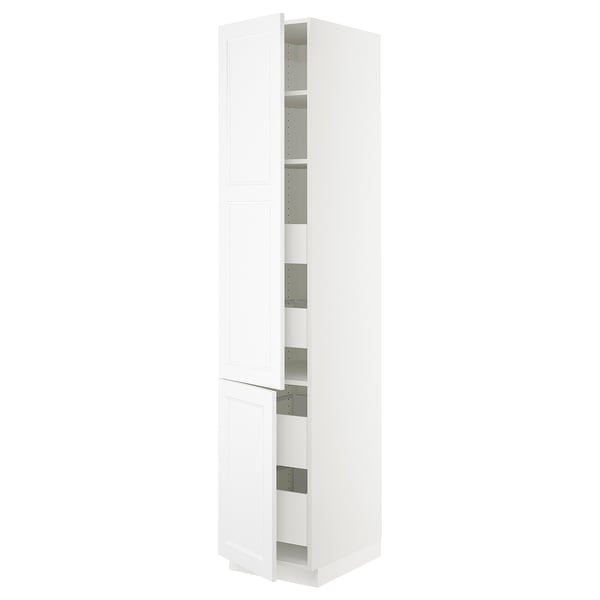 SEKTION / MAXIMERA Gabin alto 2 prtas 4 cjnes +ests, blanco/Axstad blanco mate, 46x61x229 cm