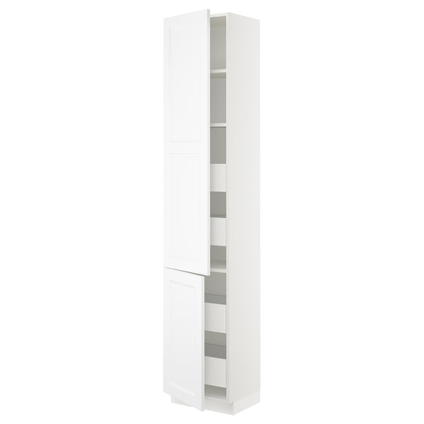 SEKTION / MAXIMERA Gabin alto 2 prtas 4 cjnes +ests, blanco/Axstad blanco mate, 46x37x229 cm
