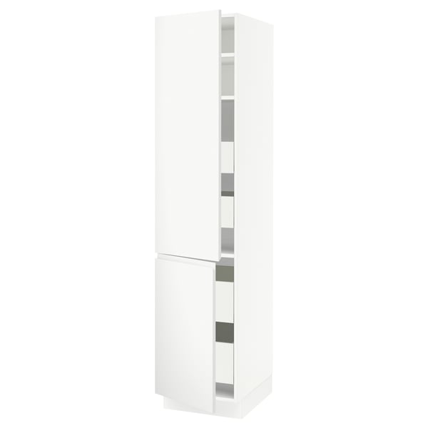 SEKTION / MAXIMERA Gabin alto 2 prtas 4 cjnes +ests, blanco/Voxtorp blanco mate, 46x61x203 cm