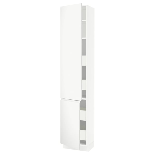 SEKTION / MAXIMERA Gabin alto 2 prtas 4 cjnes +ests, blanco/Voxtorp blanco mate, 46x37x229 cm