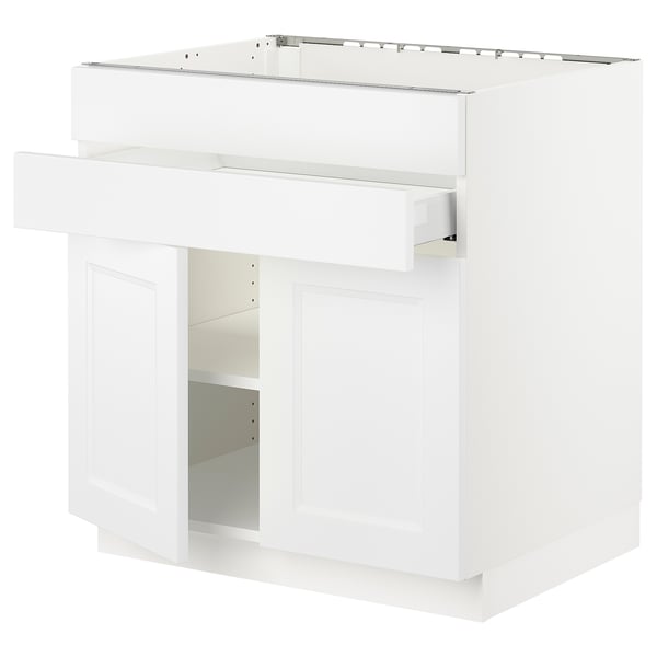 SEKTION / MAXIMERA Gabin bajo p/parilla 2 prts 1 cjn, blanco/Axstad blanco mate, 76x61x76 cm
