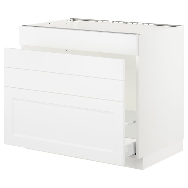 SEKTION / MAXIMERA Gabin bajo p/tarja y bote de basura, blanco/Axstad blanco mate, 91x61x76 cm