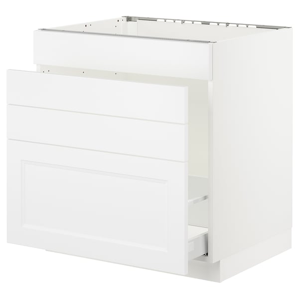 SEKTION / MAXIMERA Gabin bajo p/tarja y bote de basura, blanco/Axstad blanco mate, 76x61x76 cm