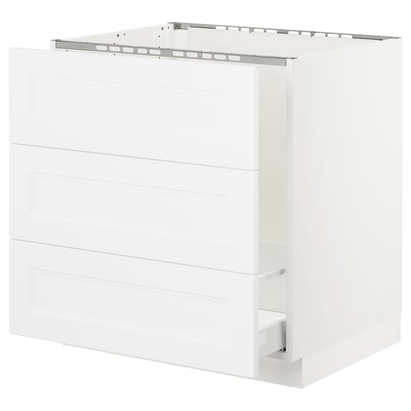 SEKTION / MAXIMERA Gabin bajo p/tarja y bote de basura, blanco/Axstad blanco mate, 76x61x76 cm