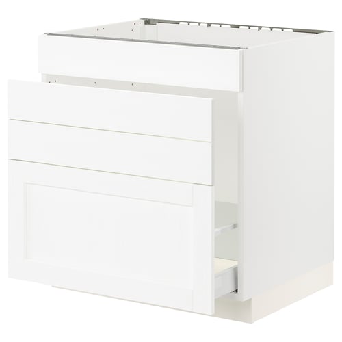 SEKTION / MAXIMERA Gabin bajo p/tarja y bote de basura, blanco Enköping/blanco efecto madera, 76x61x76 cm