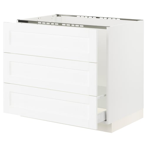 SEKTION / MAXIMERA Gabin bajo p/tarja y bote de basura, blanco Enköping/blanco efecto madera, 91x61x76 cm