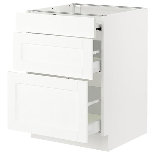 SEKTION / MAXIMERA Gabin bajo sup extensible 2 cajnes, blanco Enköping/blanco efecto madera, 61x61x76 cm