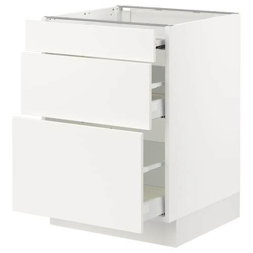 SEKTION / MAXIMERA Gabin bajo sup extensible 2 cajnes, blanco/Veddinge blanco, 61x61x76 cm