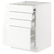 SEKTION / MAXIMERA Gabin bajo sup extensible 3 cajnes, blanco Enköping/blanco efecto madera, 61x61x76 cm