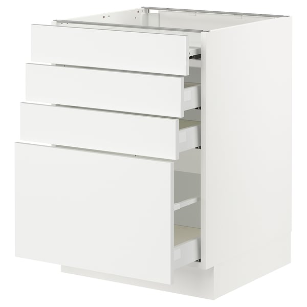 SEKTION / MAXIMERA Gabin bajo sup extensible 3 cajnes, blanco/Ringhult blanco, 61x61x76 cm