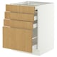 SEKTION / MAXIMERA Gabin bajo sup extensible 3 cajnes, blanco/Sinarp chapa roble, 61x61x76 cm