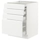 SEKTION / MAXIMERA Gabin bajo sup extensible 3 cajnes, blanco/Voxtorp blanco mate, 61x61x76 cm