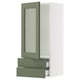 SEKTION / MAXIMERA Gabin pared 1 prta vidrio 2 cajones, blanco/Axstad verde grisáceo, 46x37x102 cm