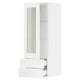 SEKTION / MAXIMERA Gabin pared 1 prta vidrio 2 cajones, blanco Enköping/blanco efecto madera, 38x37x102 cm