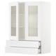 SEKTION / MAXIMERA Gabin pared 2 prtas vidrio 2 cjnes, blanco/Axstad blanco mate, 76x37x102 cm