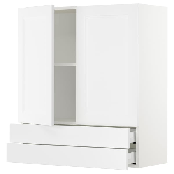 SEKTION / MAXIMERA Gabin pared 2 puertas 2 cajones, blanco/Axstad blanco mate, 91x37x102 cm