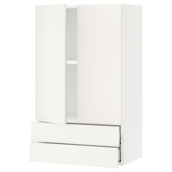 SEKTION / MAXIMERA Gabin pared 2 puertas 2 cajones, blanco/Veddinge blanco, 61x37x102 cm