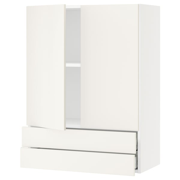 SEKTION / MAXIMERA Gabin pared 2 puertas 2 cajones, blanco/Veddinge blanco, 76x37x102 cm