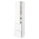 SEKTION / MAXIMERA Gabinete alto 1 puerta 4 cajones, blanco Enköping/blanco efecto madera, 46x37x203 cm