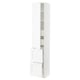 SEKTION / MAXIMERA Gabinete alto 1 puerta 4 cajones, blanco Enköping/blanco efecto madera, 38x37x203 cm