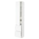 SEKTION / MAXIMERA Gabinete alto 1 puerta 4 cajones, blanco Enköping/blanco efecto madera, 46x37x229 cm