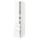 SEKTION / MAXIMERA Gabinete alto 1 puerta 5 cajones, blanco Enköping/blanco efecto madera, 38x61x203 cm