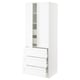 SEKTION / MAXIMERA Gabinete alto 2 puertas 5 cajones, blanco Enköping/blanco efecto madera, 76x61x203 cm
