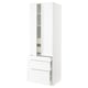 SEKTION / MAXIMERA Gabinete alto 2 puertas 5 cajones, blanco Enköping/blanco efecto madera, 76x61x229 cm