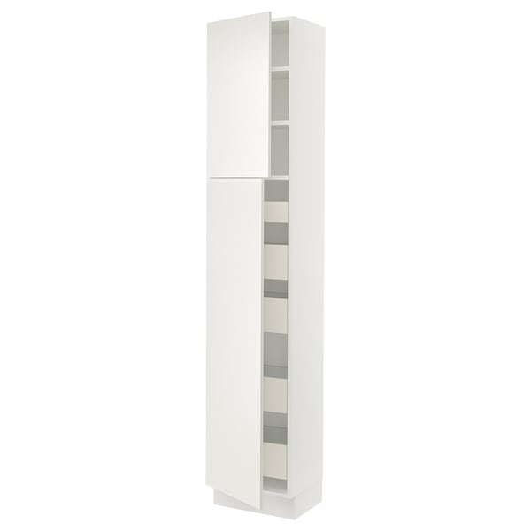 SEKTION / MAXIMERA Gabinete alto 2 puertas 5 cajones, blanco/Veddinge blanco, 46x37x229 cm