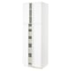 SEKTION / MAXIMERA Gabinete alto 4 puertas 5 cajones, blanco Enköping/blanco efecto madera, 76x61x229 cm