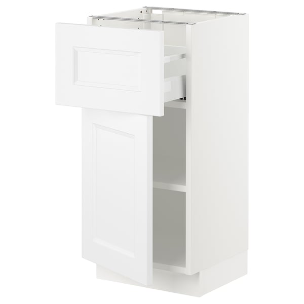 SEKTION / MAXIMERA Gabinete bajo 1 puerta 1 cajón, blanco/Axstad blanco mate, 38x37x76 cm
