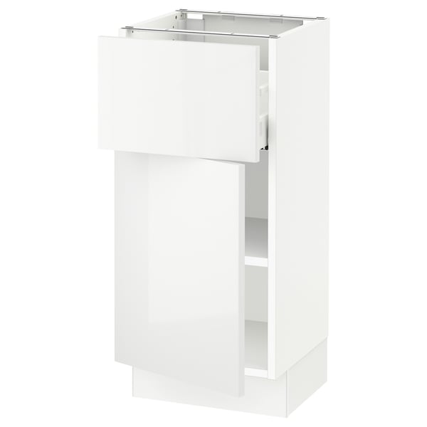 SEKTION / MAXIMERA Gabinete bajo 1 puerta 1 cajón, blanco/Ringhult blanco, 38x37x76 cm
