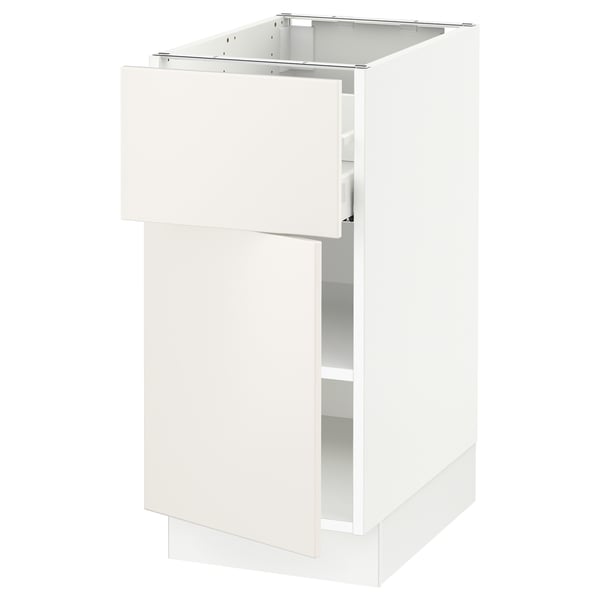 SEKTION / MAXIMERA Gabinete bajo 1 puerta 1 cajón, blanco/Veddinge blanco, 38x61x76 cm