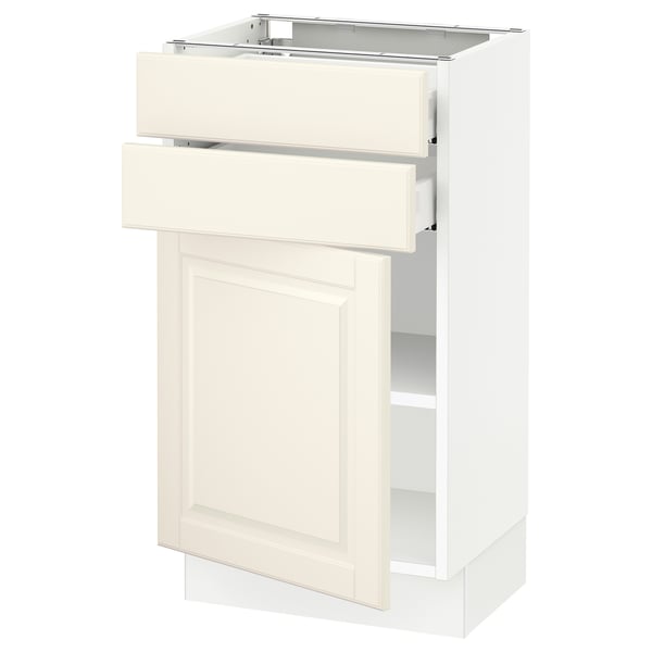 SEKTION / MAXIMERA Gabinete bajo 1 puerta 2 cajones, blanco/Bodbyn hueso, 46x37x76 cm