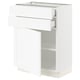 SEKTION / MAXIMERA Gabinete bajo 1 puerta 2 cajones, blanco Enköping/blanco efecto madera, 61x37x76 cm