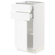 SEKTION / MAXIMERA Gabinete bajo 1 puerta 2 cajones, blanco Enköping/blanco efecto madera, 38x37x76 cm