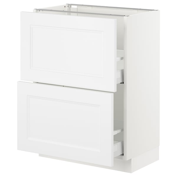 SEKTION / MAXIMERA Gabinete bajo 2 cajones, blanco/Axstad blanco mate, 61x37x76 cm