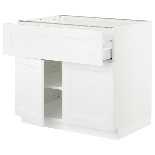 SEKTION / MAXIMERA Gabinete bajo 2 puertas 1 cajón, blanco/Axstad blanco mate, 91x61x76 cm