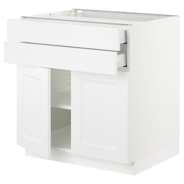 SEKTION / MAXIMERA Gabinete bajo 2 puertas 2 cajones, blanco/Axstad blanco mate, 76x61x76 cm