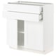 SEKTION / MAXIMERA Gabinete bajo 2 puertas 2 cajones, blanco Enköping/blanco efecto madera, 76x37x76 cm