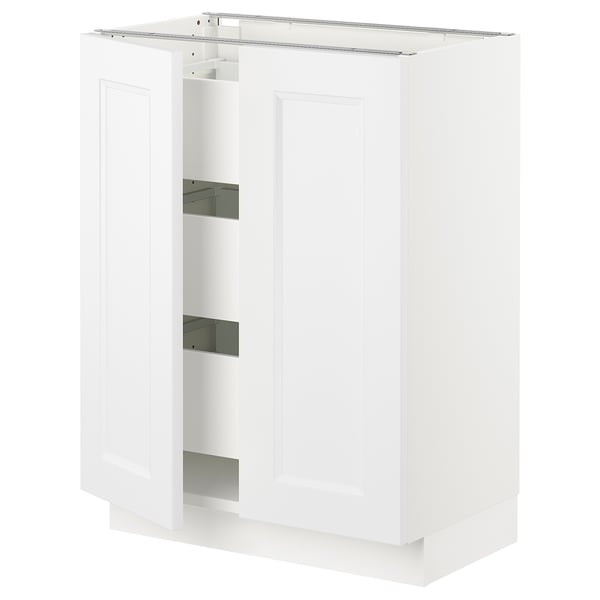 SEKTION / MAXIMERA Gabinete bajo 2 puertas 3 cajones, blanco/Axstad blanco mate, 61x37x76 cm