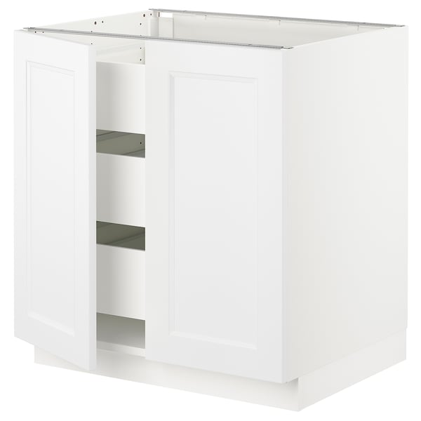SEKTION / MAXIMERA Gabinete bajo 2 puertas 3 cajones, blanco/Axstad blanco mate, 76x61x76 cm