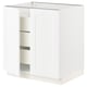 SEKTION / MAXIMERA Gabinete bajo 2 puertas 3 cajones, blanco Enköping/blanco efecto madera, 76x61x76 cm