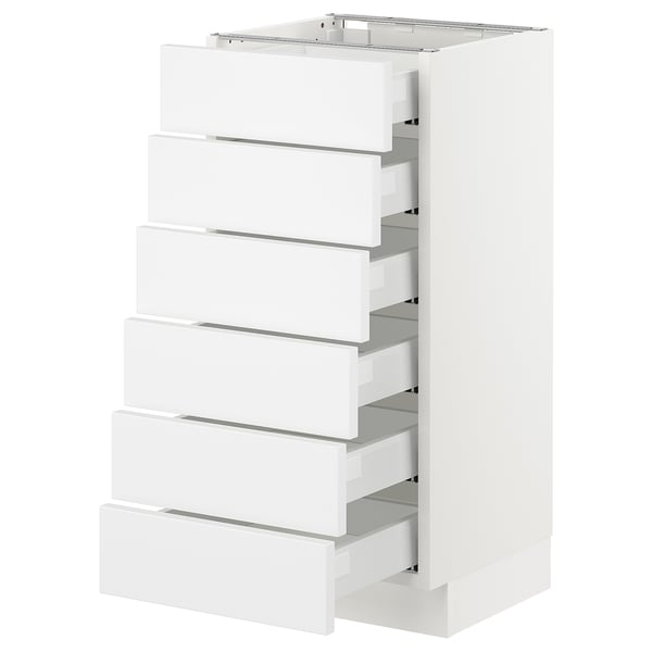SEKTION / MAXIMERA Gabinete bajo 6 cajones, blanco/Axstad blanco mate, 38x37x76 cm