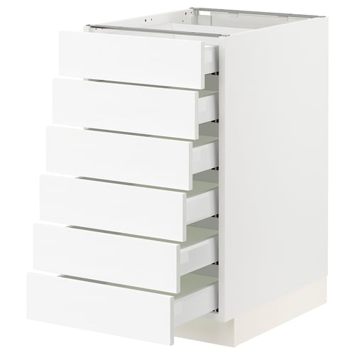 SEKTION / MAXIMERA Gabinete bajo 6 cajones, blanco Enköping/blanco efecto madera, 46x61x76 cm