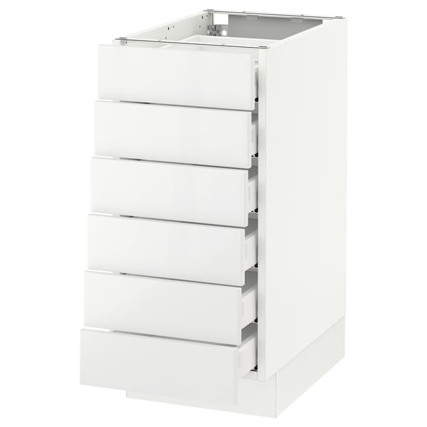 SEKTION / MAXIMERA Gabinete bajo 6 cajones, blanco/Ringhult blanco, 38x61x76 cm
