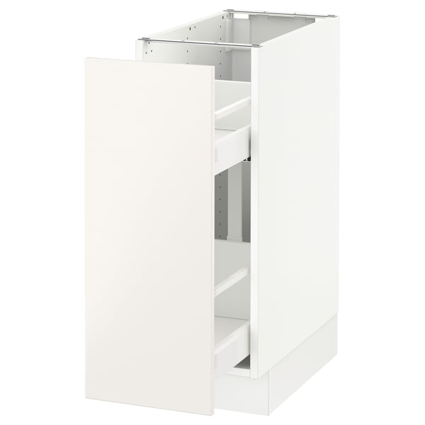 SEKTION / MAXIMERA Gabinete bajo extraíble, blanco/Veddinge blanco, 31x61x76 cm