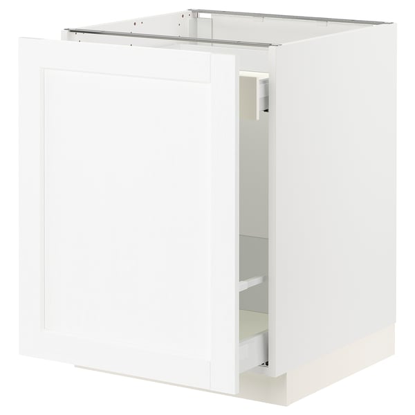 SEKTION / MAXIMERA Gabinete bajo p/bote basura 1 prta, blanco Enköping/blanco efecto madera, 61x61x76 cm