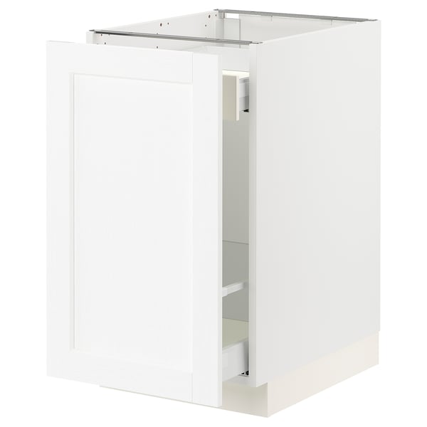 SEKTION / MAXIMERA Gabinete bajo p/bote basura 1 prta, blanco Enköping/blanco efecto madera, 46x61x76 cm